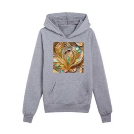 Glitter Gold Popular Leaves Collection Kids Pullover Hoodies