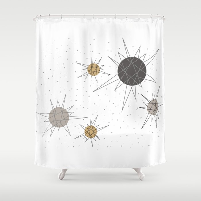 Atomic Stars Neutral Shower Curtain By Ashleeeee Society6