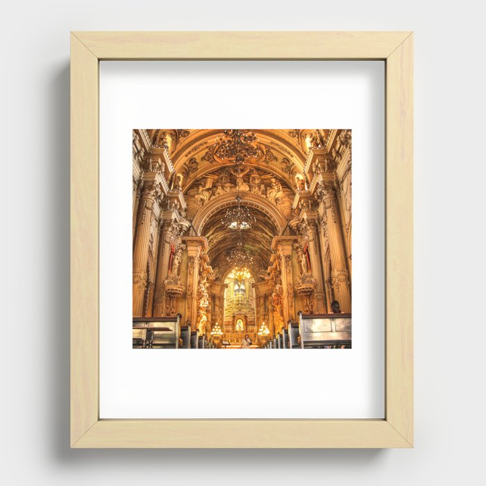 Brazil Photography - Beautiful Architecture Inside Of A Brazillian Church Recessed Framed Print
