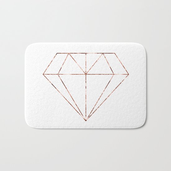 Rose gold foil diamond Bath Mat