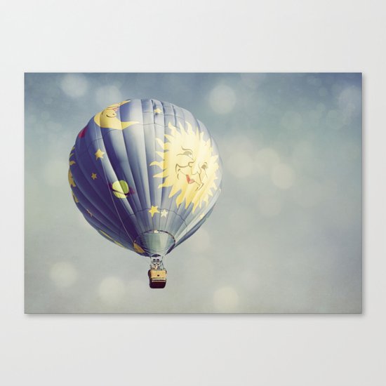 Moon and Stars Hot Air Balloon Canvas Print