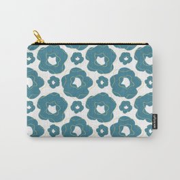 Simple blue and yellow pencil flowers pattern Carry-All Pouch