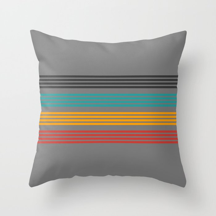 Munenori - Classic Jamaica Retro Stripes Throw Pillow