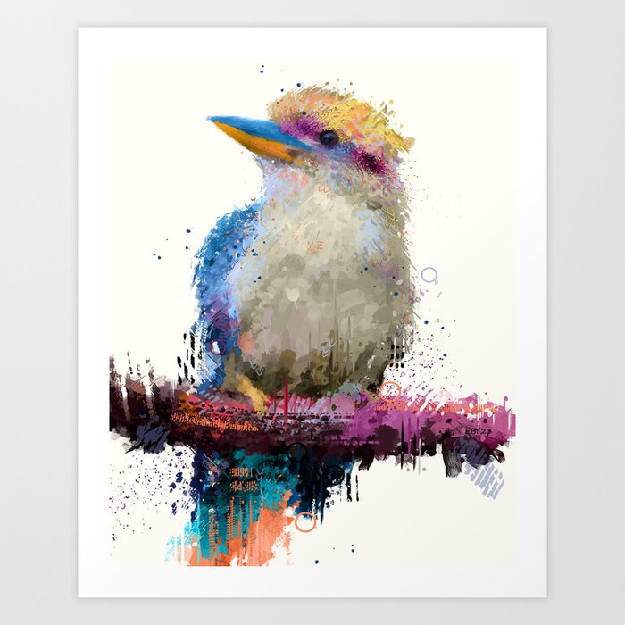 Kookaburra in Color Art Print