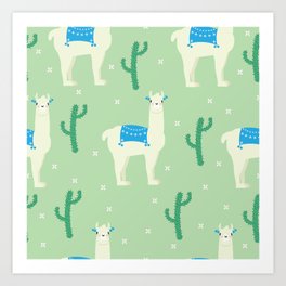 Llamas and llamas Art Print