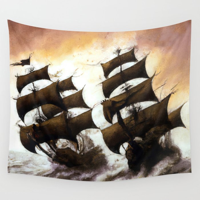 Battle on the High Seas Wall Tapestry