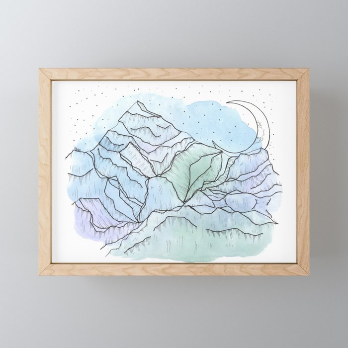 Grand Crescent Peak Framed Mini Art Print