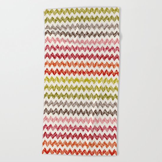 TRIBAL CHEVRON PATTERN Beach Towel