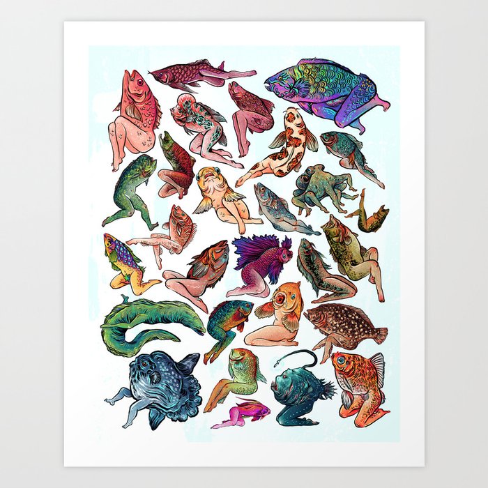 Reverse Mermaids Art Print