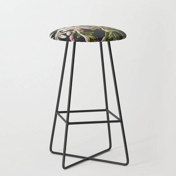 Azalea Flowers Vintage Botanical Print Bar Stool