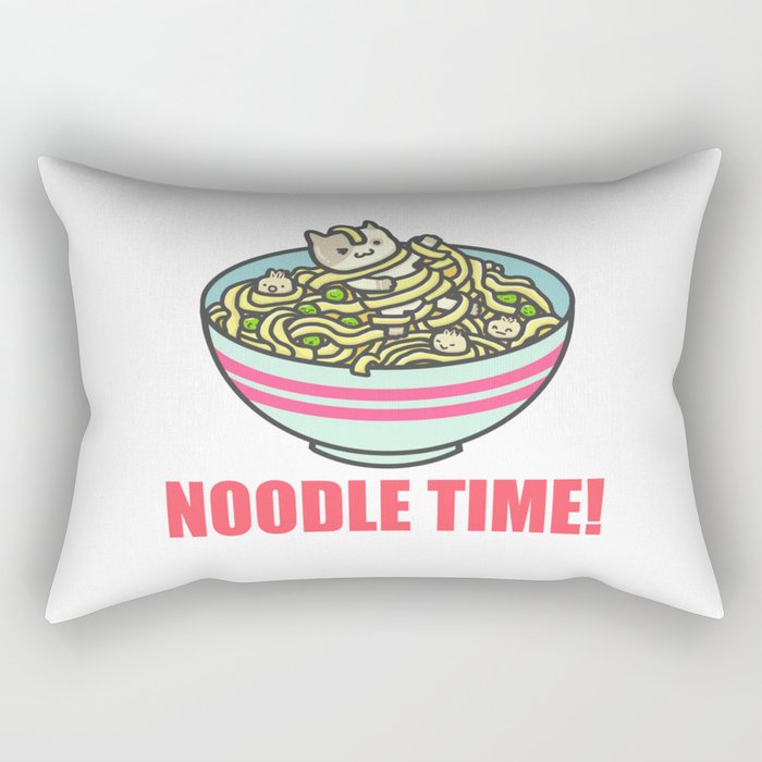 I Love Noodle Kawaii Artwork Rectangular Pillow