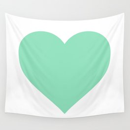 Heart (Mint & White) Wall Tapestry