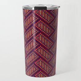 Knitted Textured Pattern Purple Pink Travel Mug