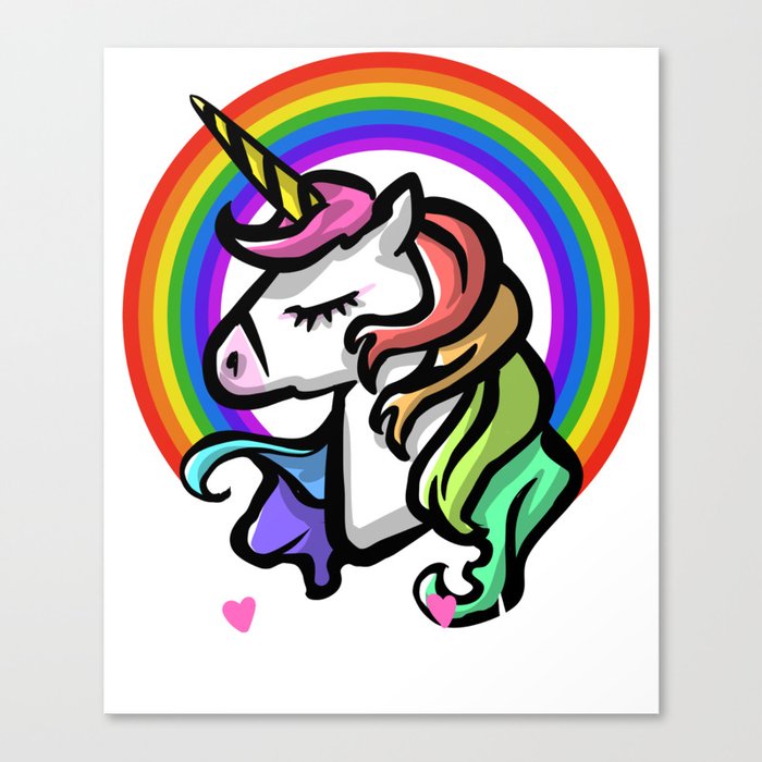 Unicorn Rainbow Big Sister Love Unicorns T Shirt Canvas Print By Borrachones Society6