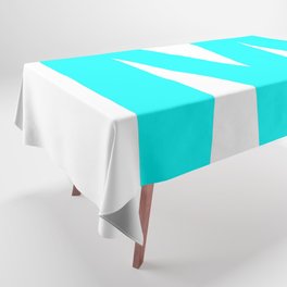 Letter M (Cyan & White) Tablecloth