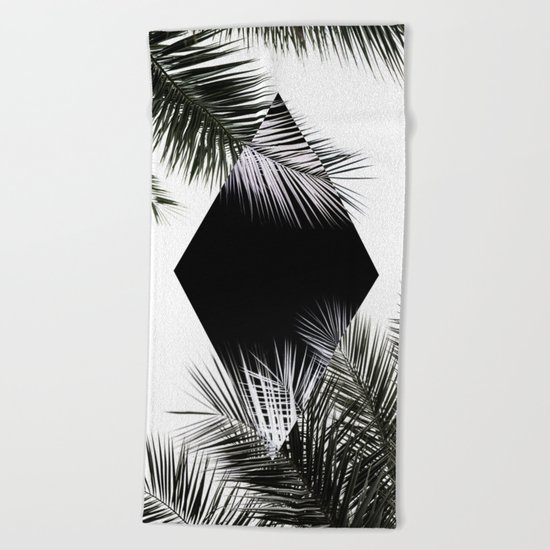 Palm Leaves 3 Geometry Beach Towel