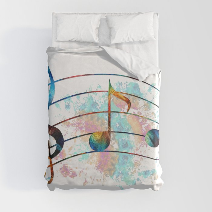 Magical Musical Notes - Colorful Music Art by Sharon Cummings Duvet Cover