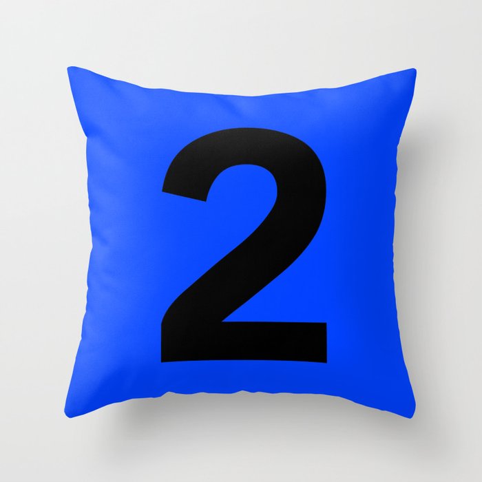 Number 2 (Black & Blue) Throw Pillow