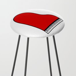 Red Grand Piano Counter Stool