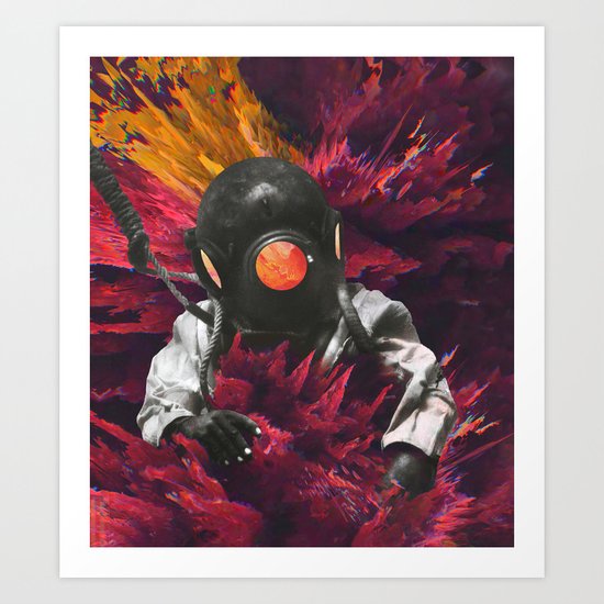 Engulfed Diver Art Print