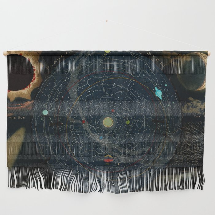 "Planetary System, Eclipse of the Sun, the Moon, the Zodiacal Light, Meteoric Shower" by Levi Walter Yaggi, 1887 Wall Hanging