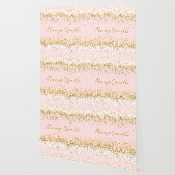 Blush Pink Gold White Confetti Sparkle Wallpaper By Joacreations