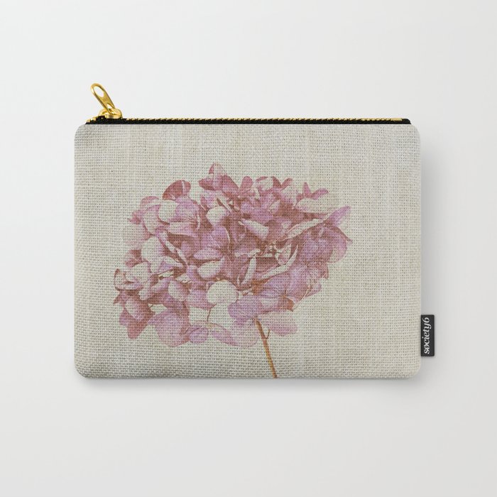 Pink Vintage Hydrangea Carry-All Pouch