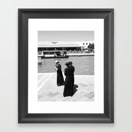 Priests with gelato Framed Art Print
