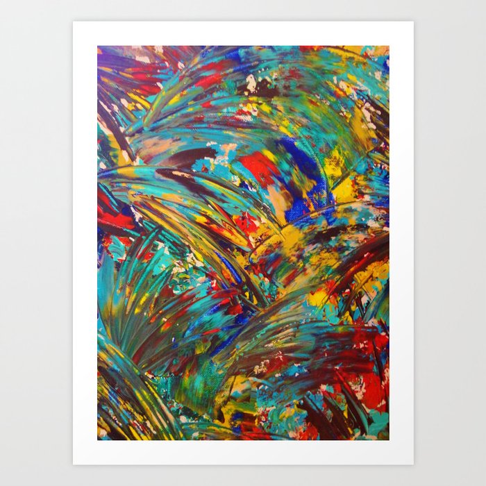 Fireworks In Color Bold Abstract Acrylic Painting Lovely Masculine Colorful Splash Pattern Gift Art Print By Ebiemporium Society6