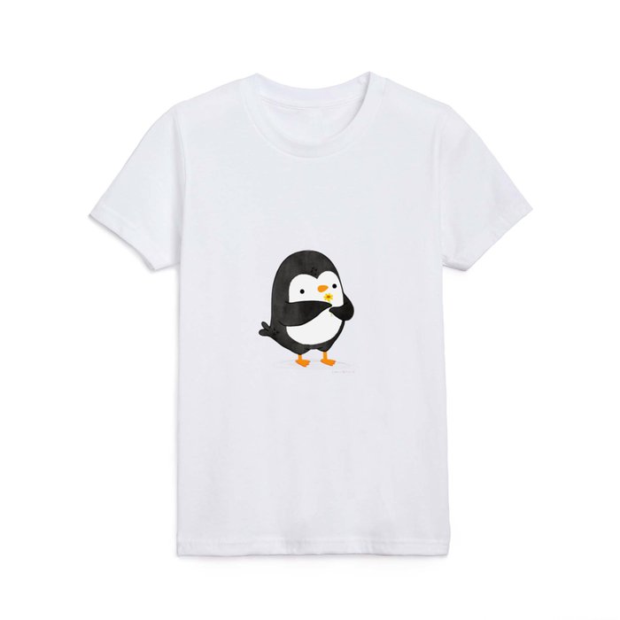 Penguin with a flower Kids T Shirt