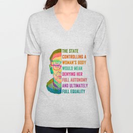 A Woman's Body is Full Equality V Neck T Shirt