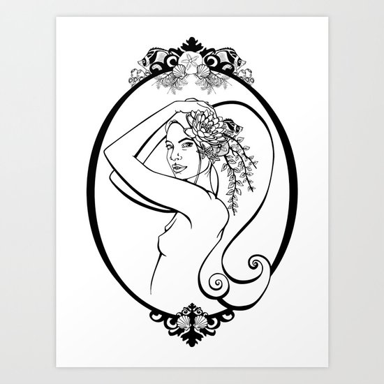Sea Life Oval Art Print