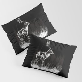 Vintage Deer Illustration Pillow Sham