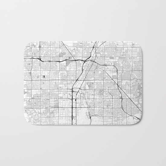 Las Vegas Map Gray Bath Mat