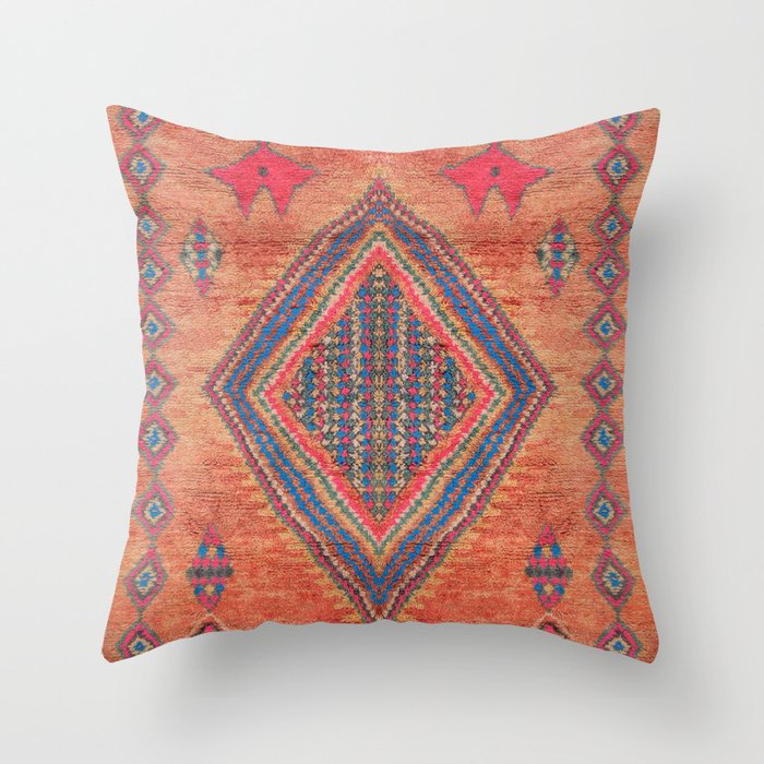 Vintage Moroccan Berber Crapet Throw Pillow