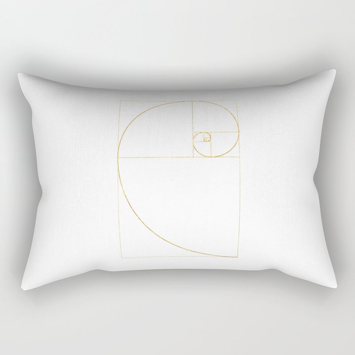 Golden Ratio Sacred Fibonacci Spiral Rectangular Pillow