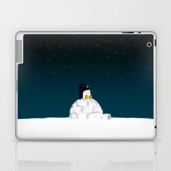 Star gazing - Penguin's dream of flying Laptop & iPad Skin
