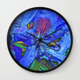 Rhododendron Aqua Wall Clock