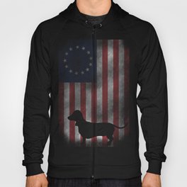 Distressed betsy ross dachshund 4th of july Hoody
