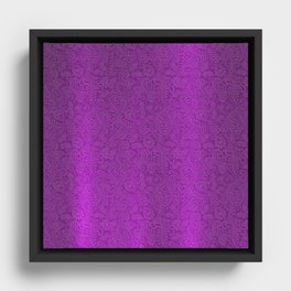 Purple Silk Metallic Floral Modern Collection Framed Canvas