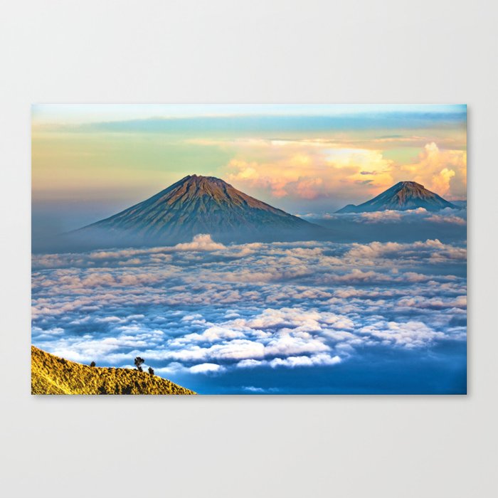 Java Volcanic Landscape - Sumbing Mountain Canvas Print