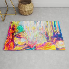 Neon Bright Abstract Artwork #4 Area & Throw Rug
