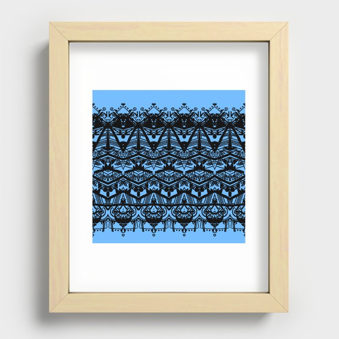 Aztec Blue Recessed Framed Print