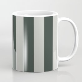 Classic Green and Gray Dual Color Vertical Thick Stripes  Coffee Mug