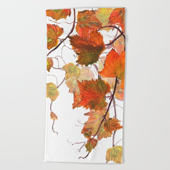 orange grapevine 2 Beach Towel