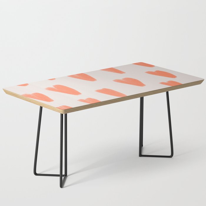 Peachy St Valentines Hearts Pattern Coffee Table