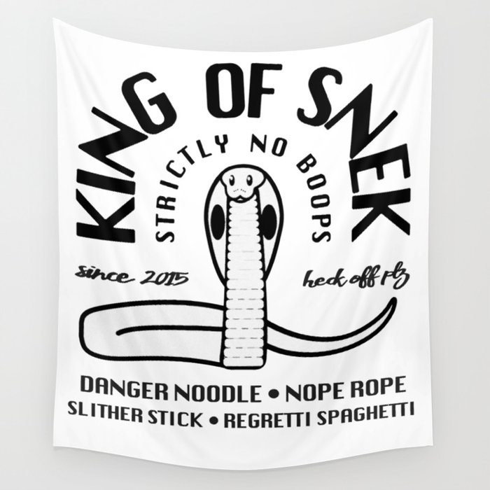 King Of Snek Funny Motorcycle Biker Style Snake Wall Tapestry