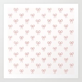 Light Pink Coquette Bow Pattern Art Print