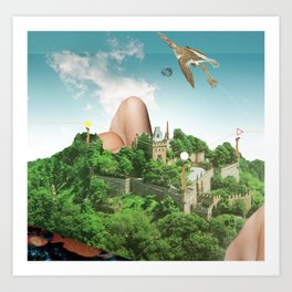 atmosphere · castle disaster area Art Print | Surrealism, Subtlelandscape, Surreal, Digital, Collage, Dreamland, Kunst, Subtle, Art, Landscape 