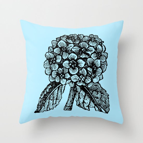 Blue Hydrangea Throw Pillow